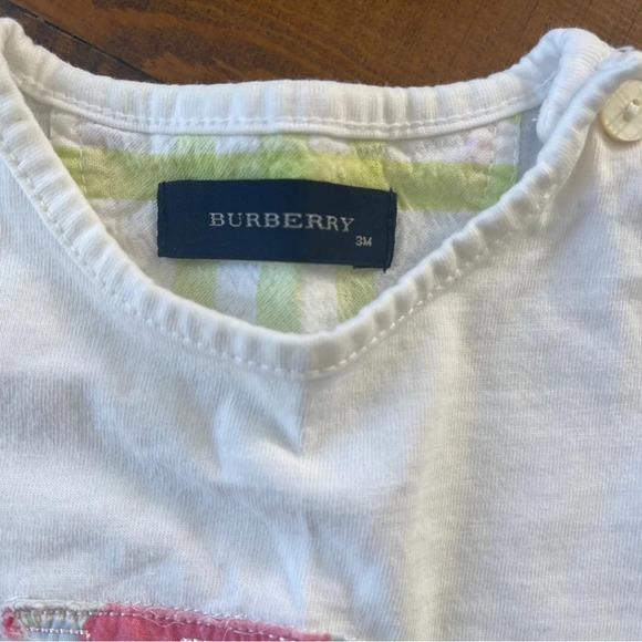Shirt top + bottoms set 1/3 months short sleeves Burberry - Picture 4 of 7